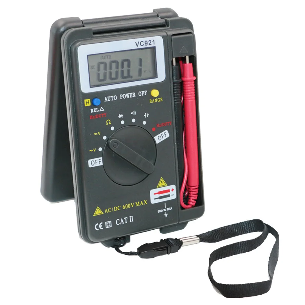 Цифровой мини мультиметр VC921 карманный автоматический тестер емкости и