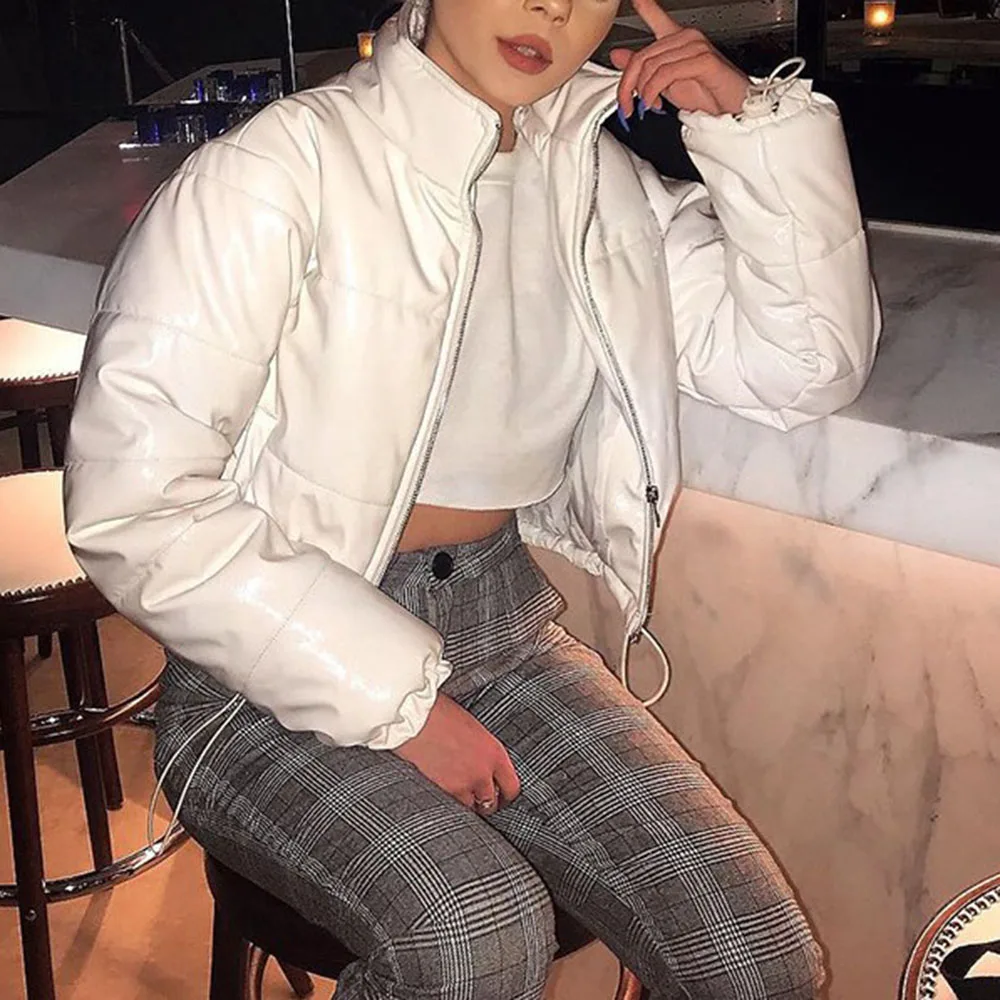 Стеганая зимняя куртка пуховик для женщин теплое пальто с длинным рукавом