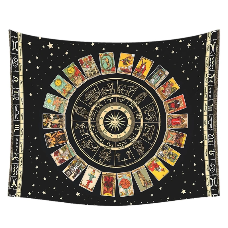 

Tarot Card Tablecloth Sun And Moon Divination Altar Cloth Board Games Card Pad Psychedelic Wall Decor Tarot Tapestry 24BD