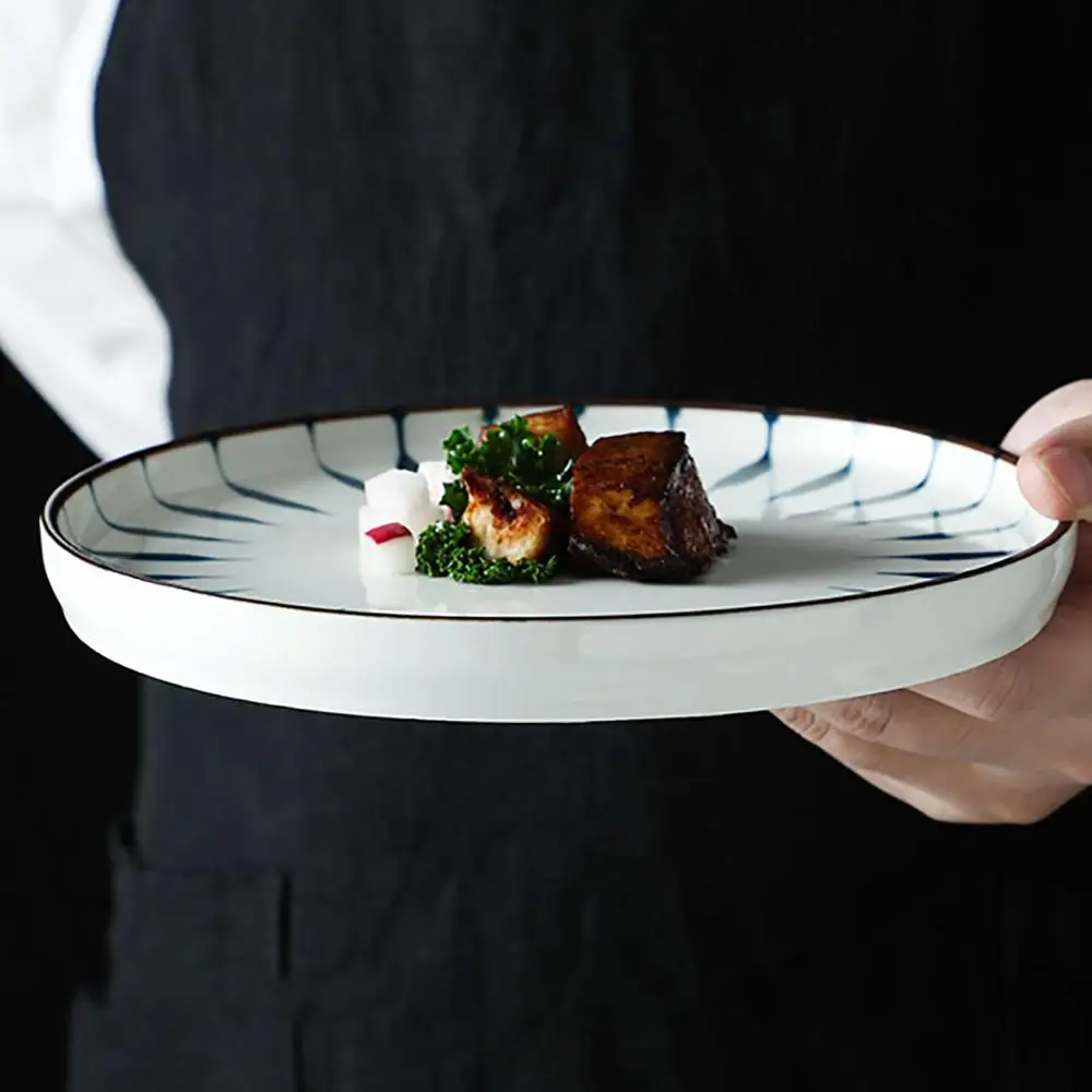 Тарелки керамические в западном стиле Ins круглые фарфоровые десертные тарелки с