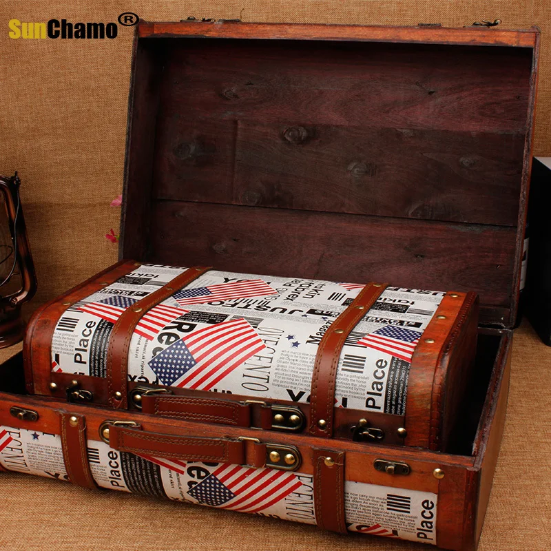 Creative Classic Suit Box Clothes Storage Luggage Case Home Decorations Vintage Bar Photography Props Window Decoration | Дом и сад
