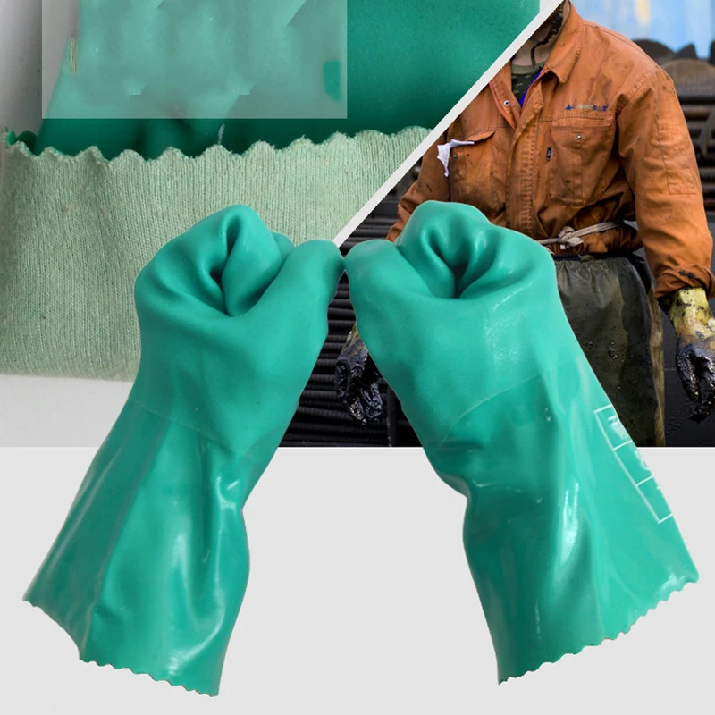 

Маслостойкие резиновые перчатки, ПВХ кислотоустойчивые щелочные Нескользящие защитные перчатки для промышленного ремонта автомобилей