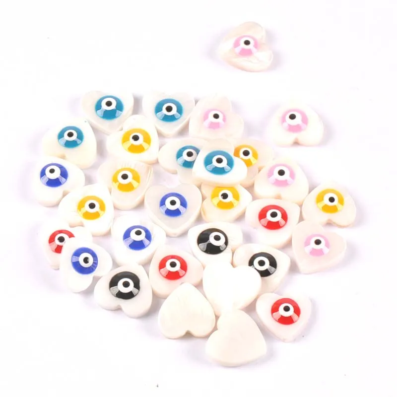 Ракушки 11 мм в форме сердца и злых глаз для творчества домашний декор ремесла