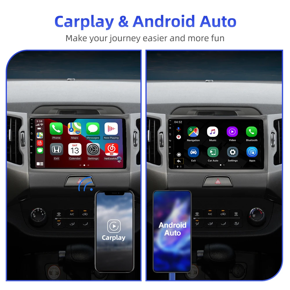Автомагнитола ISUDAR T68 QLED Android 10 для KIA Sportage 2010 2011 2012 2013-2016 GPS Автомобильный