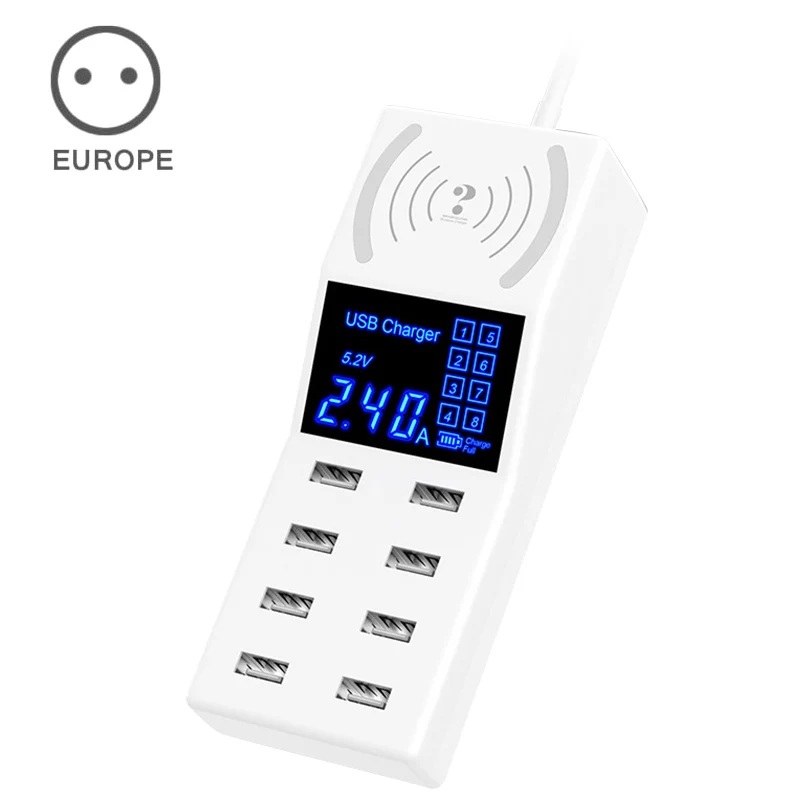 8-port Fast Charge Charger 2.4A High Current Broadband Voltage with High-definition Digital Display Power Adapter New Ar | Электроника