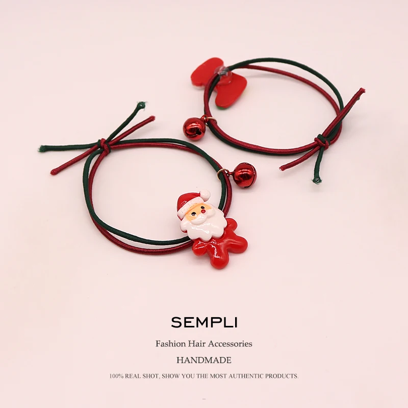 Sempli, 22 вида, высокие нейлоновые резинки, рождественский сезон, колокольчик, эластичные резинки для волос, для женщин, девочек, Санта Клаус, Рождественская елка, головные уборы