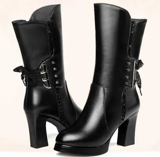 2020 г. женские высокие сапоги новые зимние из натуральной кожи с шерстью