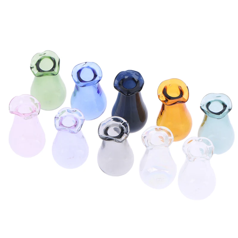 

1 шт., миниатюрная стеклянная ваза для кукольного домика