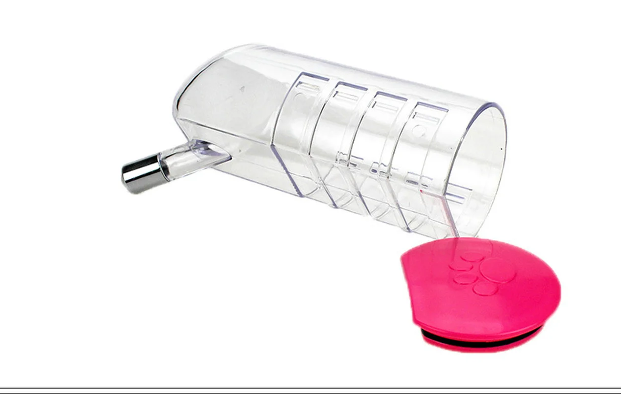 

350ml Plastic Dog Drinker Water Bottle Dispenser Hanging Cage Ball-type Drinking Squirrel Hamster Drinking Head Pipe Fountain