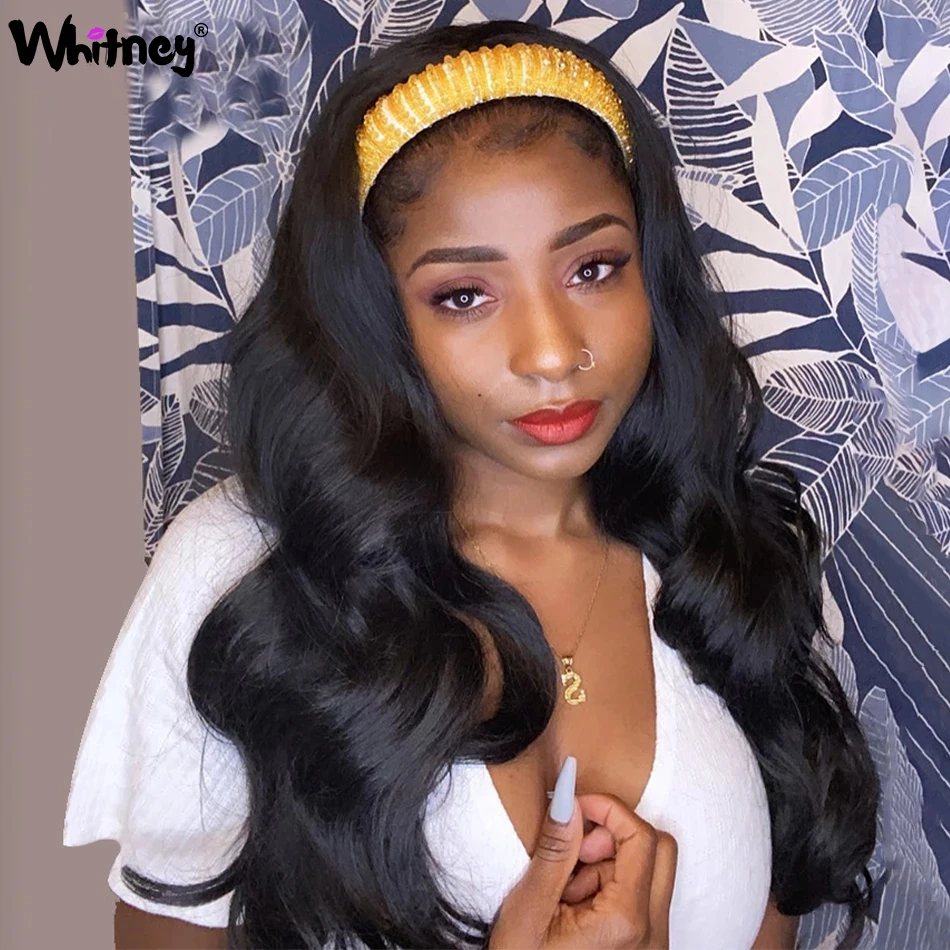 

Бразильские волнистые искусственные человеческие волосы 100% Реми без клея, парик с шарфом, прямые волосы, парик с волнистыми волосами