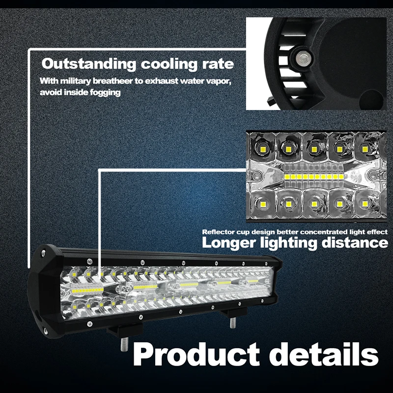 Автомобильные светодиодные фары 300 Вт Вспомогательные дальнего света 15 дюймов