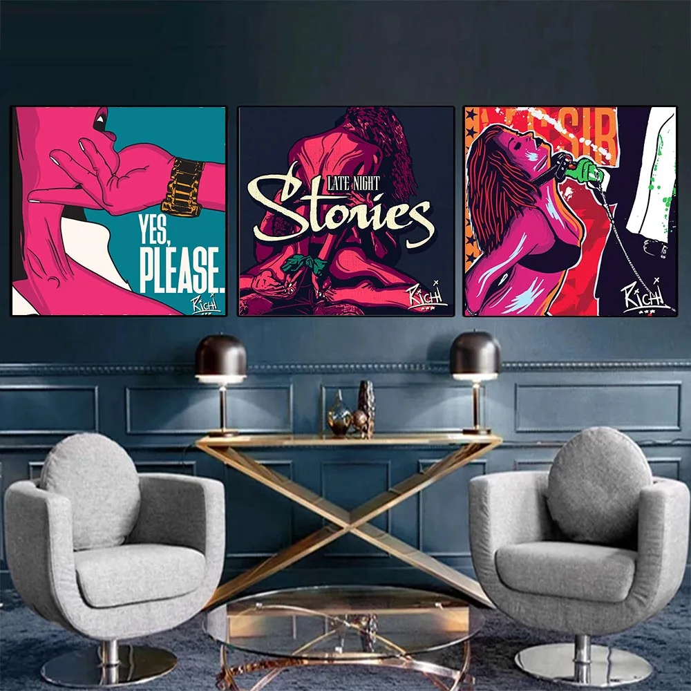 Поцелуй для любителей граффити Поп-Арт холст картина плакат и принты Известные