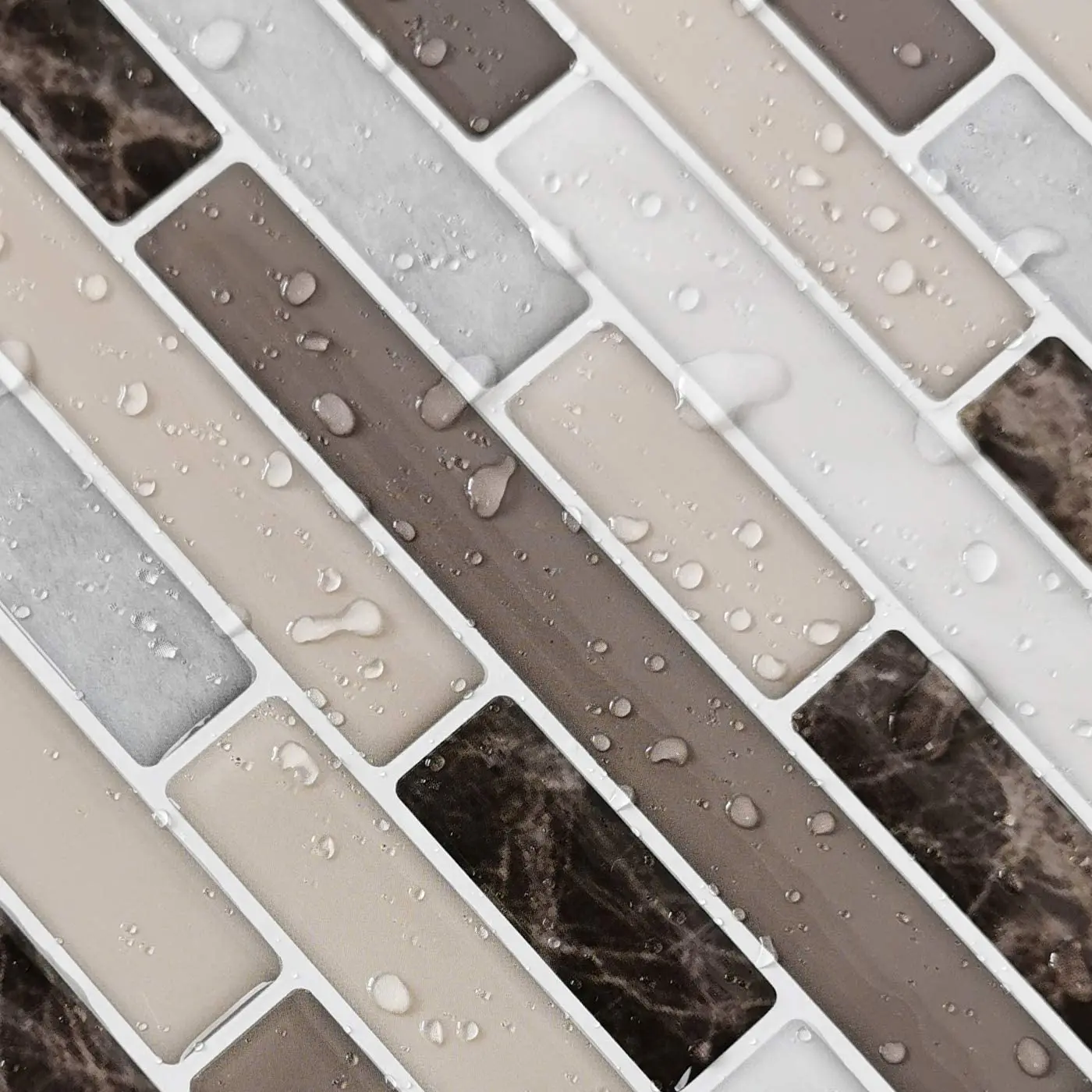 

3D Waterproof Anti-Mold Peel and Stick Wall Tile, Self-Adhesive Kitchen Backsplash in Sandstone (Thicker Design)