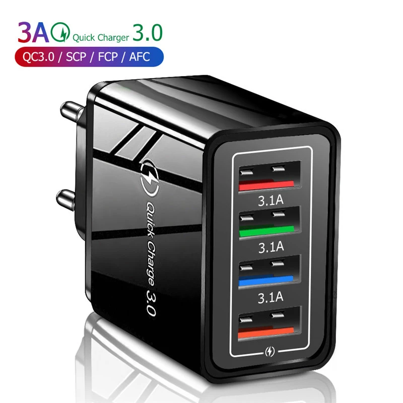 USB зарядное устройство Quick Charge 3 0 EU US Plug адаптер для Huawei samsung xiaomi Tablet Портативный