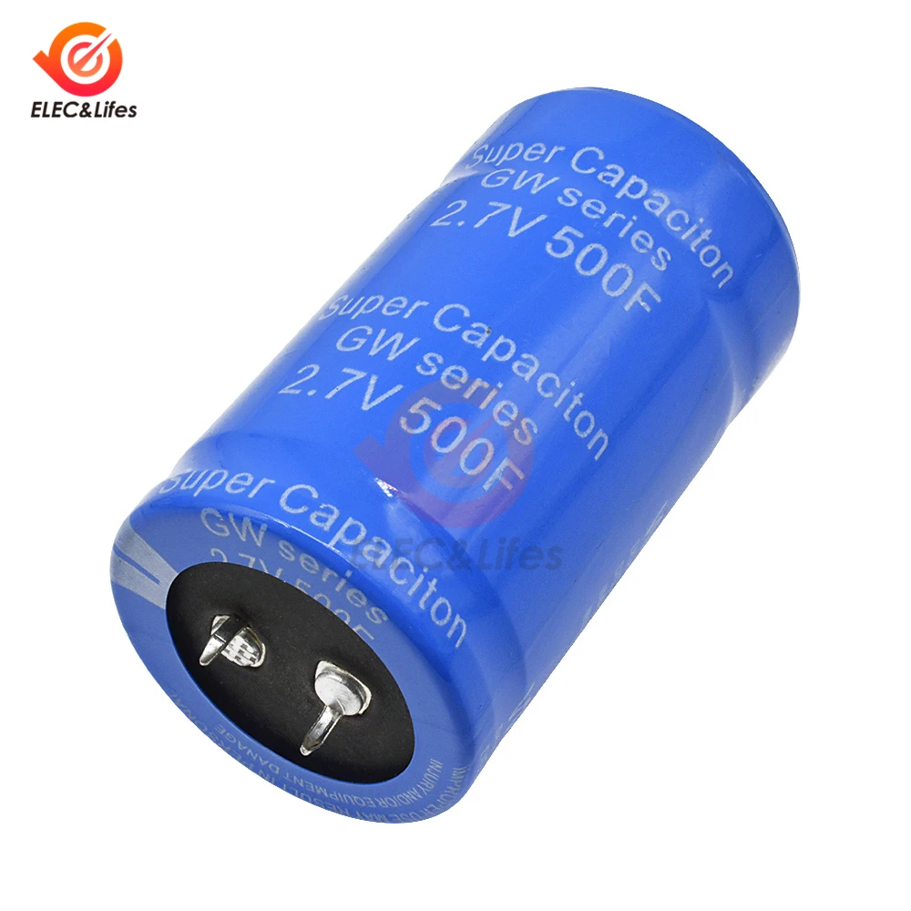 Blue two feet Супер фарад конденсатор 2,7 V 500F 35*60 мм Суперконденсатор капель автомобильный конденсатор 2.7V500F общего назначения - Цвет: Blue two feet