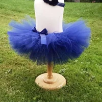lovely girls blue crochet tutu skirts baby fluffy tulle ballet pettiskirts with ribbon bow and flower headband kids party tutus