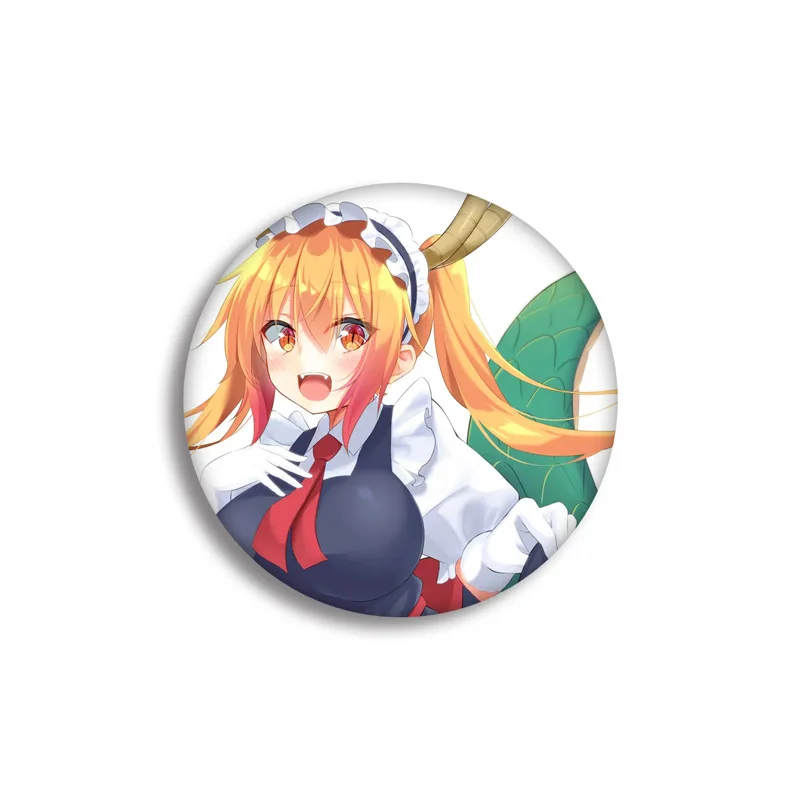 1 шт. 58 мм Kobayashi-san Chi no Maid Dragon KannaKamui супер милые девушки косплей использовать DIY значки акриловые значки брошь - Окраска металла: see chart
