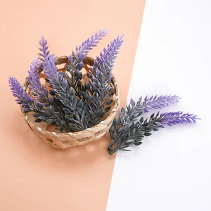 10 шт., пластиковые цветы, лаванда, свадебный букет, свадебные аксессуары, Подарочная коробка сделай сам, искусственные растения, рождественские украшения для дома