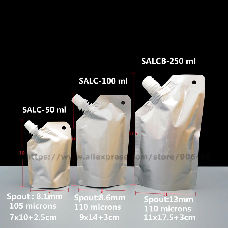 20 шт алюминиевая фольга Spouted Stand up Pouch многоразовый жидкий герметичный Держатель