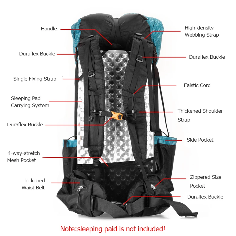 3F UL gear 45L для мужчин и женщин легкий туристический рюкзак дорожная сумка для активного Треккинга Альпинизма кемпинга