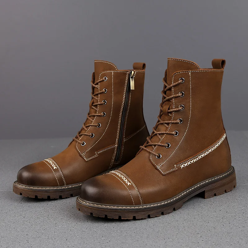 Брендовые мужские водонепроницаемые ботинки из натуральной кожи Мужская