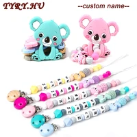 baby silicone teether bracelet bpa free infant chews teething gift toys koala teething necklace diy pacifier chain custom name