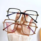 Очки Квадратные с защитой от сисветильник для женщин и мужчин, модные популярные, в большой оправе, при близорукости, плоские компьютерные оптические очки