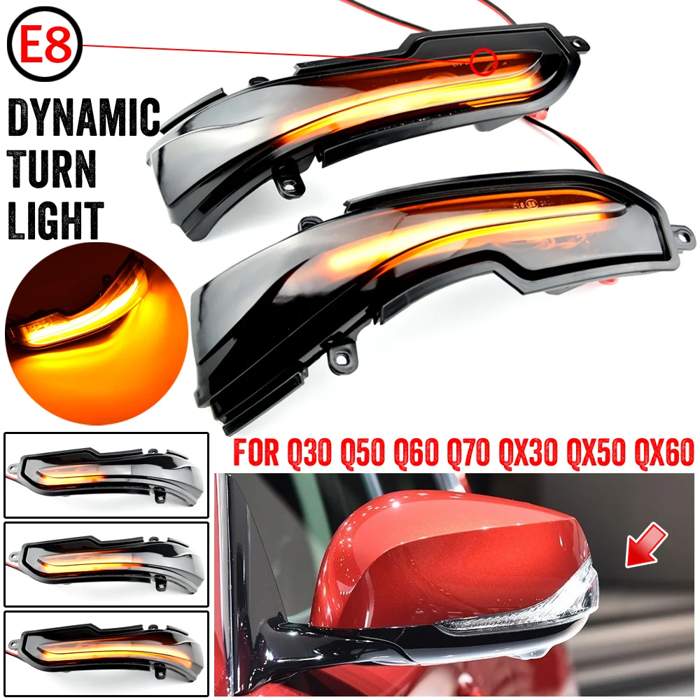 

For Infiniti Q30 Q50 Q60 Q70 QX50 QX60 QX70 LED Dynamic Turn Signal Light Side Mirror Sequential Indicator Blinker Lamp