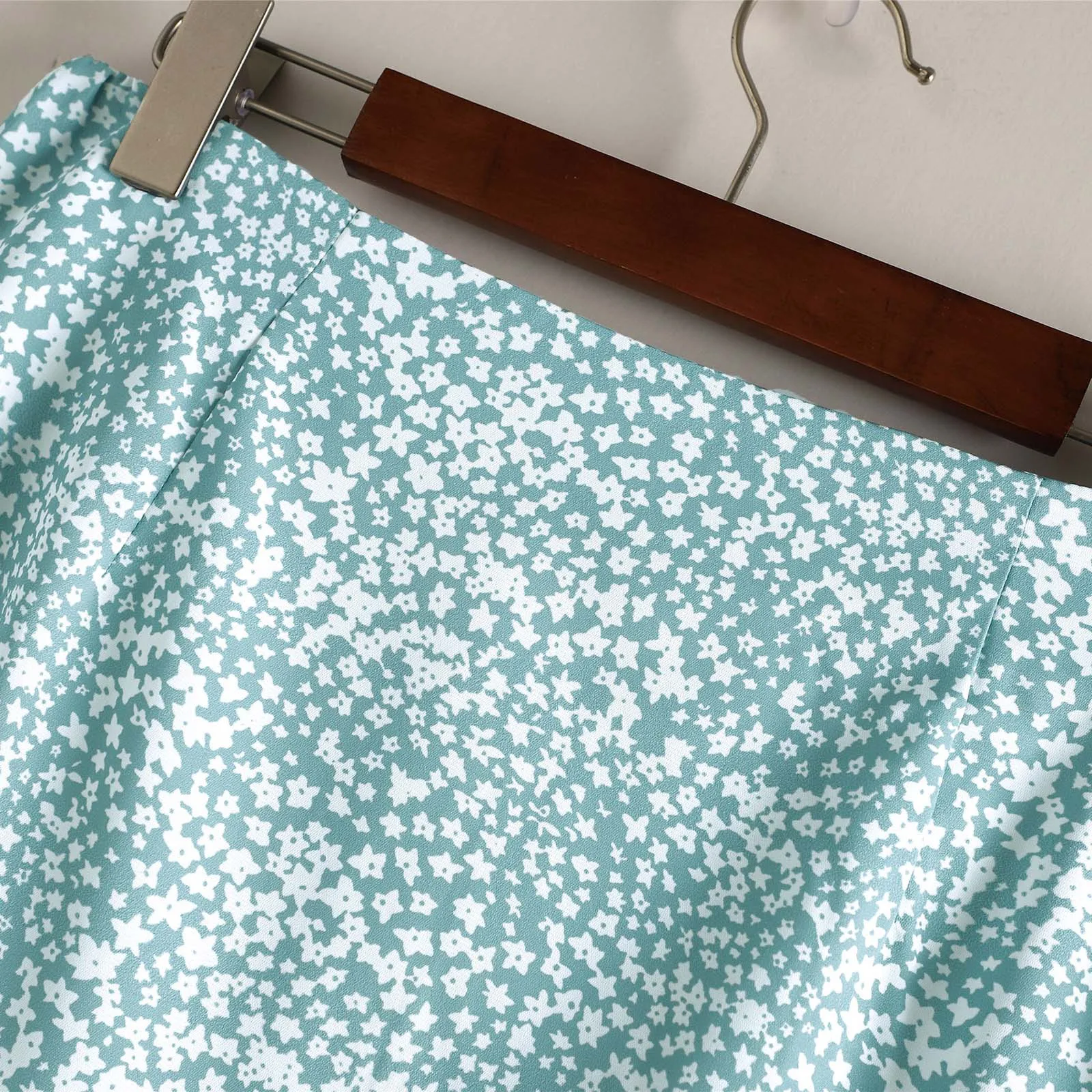 

Womail Fashion Women Casual Print High Waist Sweet A-Line SKirt Slitting Slimming Short Mini Lace-Up Zipper SKirts Mujer Faldas