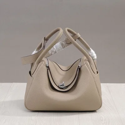 Elephant gray MZORANGE New classic genuine leather women handbags Fashion Lady shoulder bags nineteen color Casual Tote crossbody bag - Color: Elephant gray