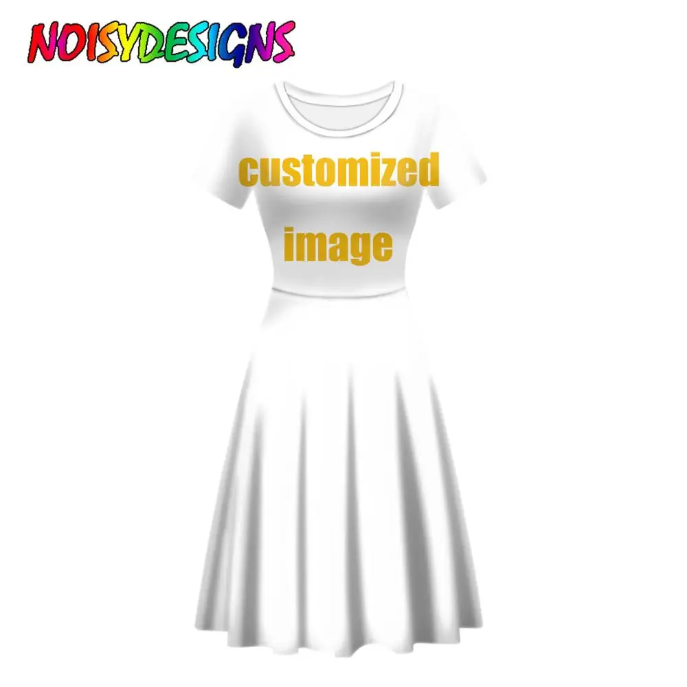 

NOISYDESIGNS Customized Print Women Dress Summer Short Sleeve O Neck Party Dress Spring Summer Femme Vestidos New Woman's Dress
