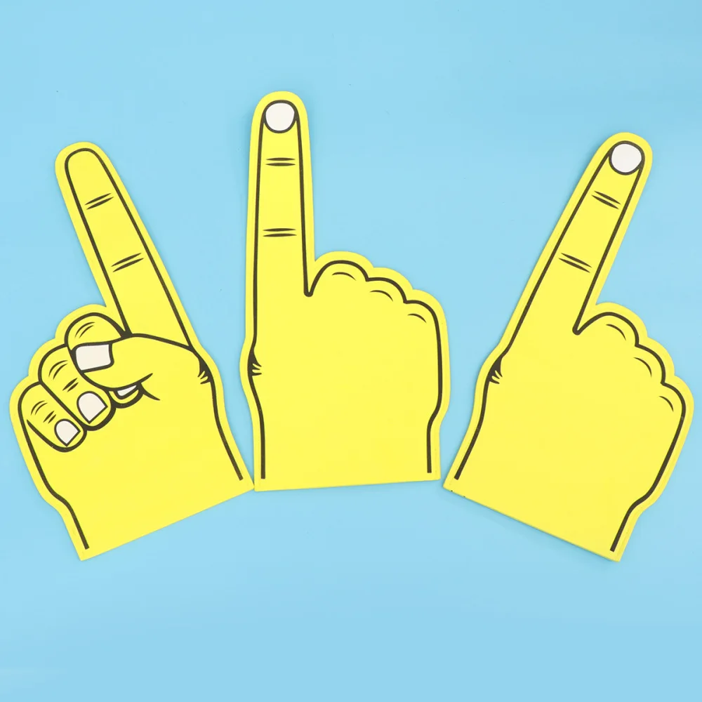 

3 Pcs EVA Large Size Slap Atmosphere Cheer Gesture Hand Toys Party Sport Concert Favors (Yellow)