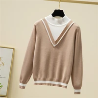 striped women sweater autumn korean fashion jumpers long sleeve top knit pullover sweaters sueters de mujer 2022 winter clothes
