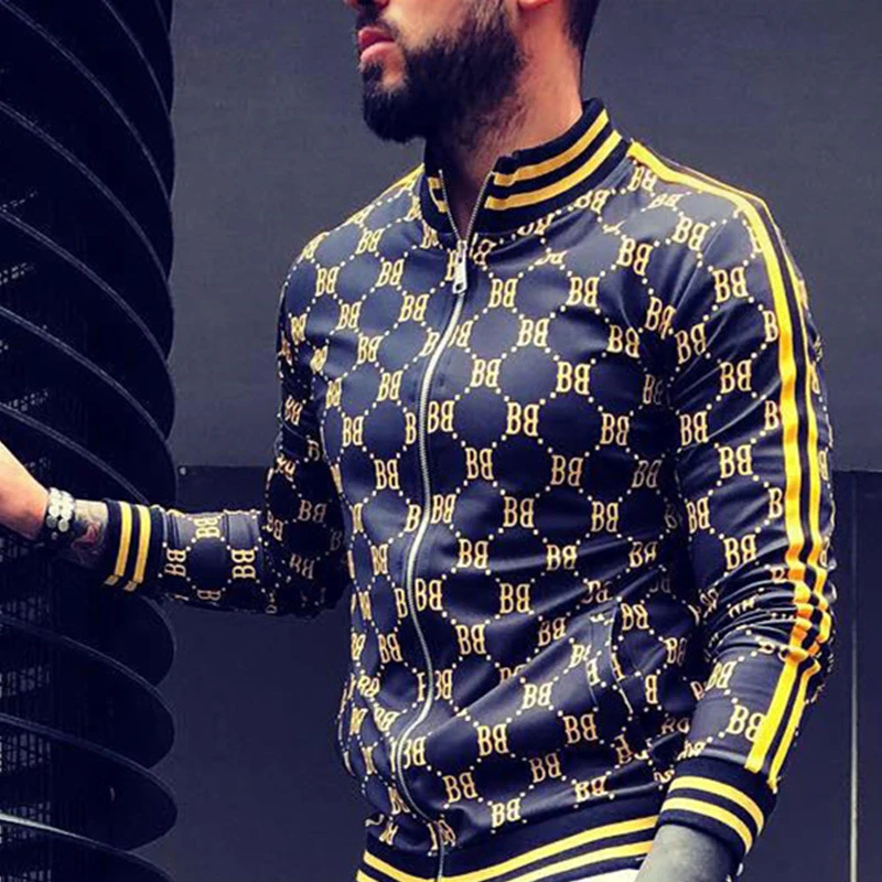 

Jacket men BB Plaid Men Casual Zipper Jacket Autumn Tracksuit High Quality Sweatshirt Fashion Man High Street Jackets Casual Top