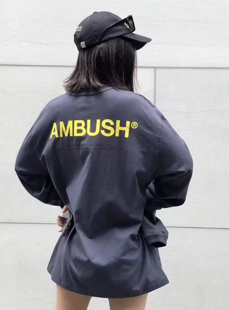 

Long sleeve AMBUSH T-shirt Men Women Classic Pink Blue Ambush T shirt High Street Hip-Hop Top Quality Ambush Top Tees