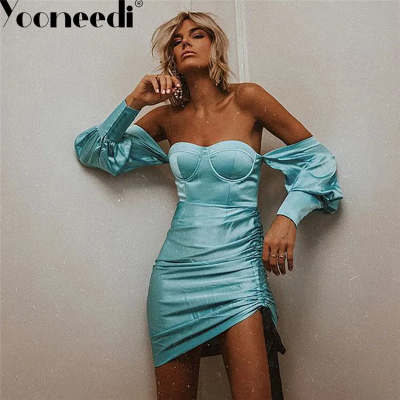 Yooneedi/2019 модное дизайнерское сексуальное женское платье высокого качества 4 цвета
