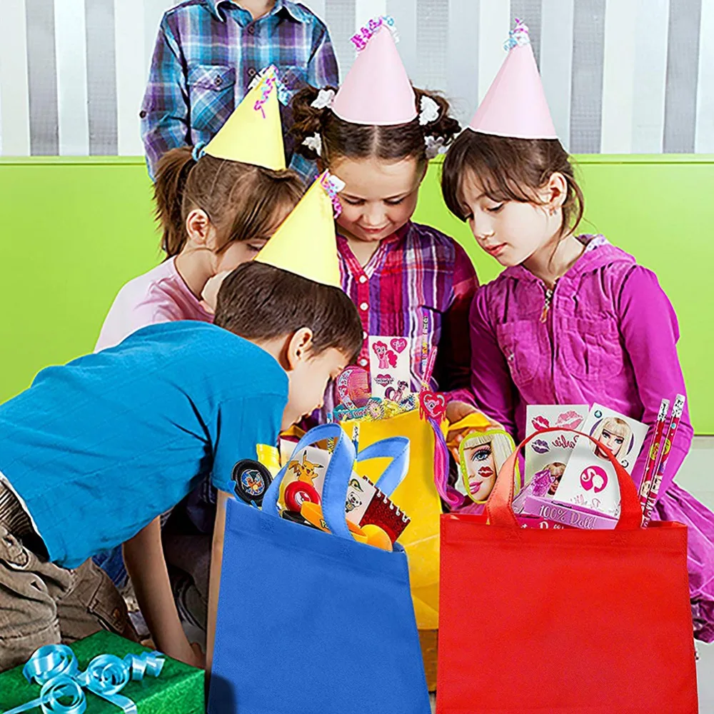 20 шт. подарочные сумки для детского дня рождения с ручками одноцветные
