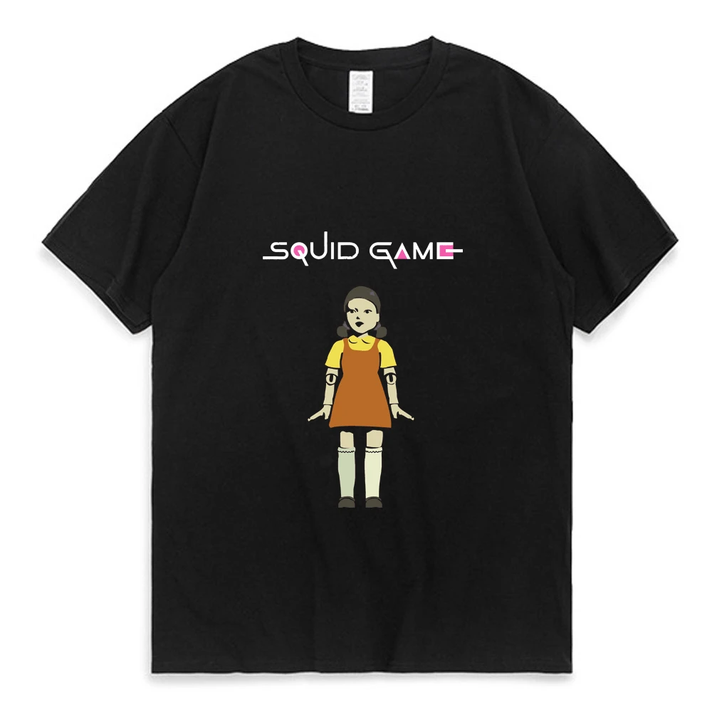 

Squid Game Korean TV Cartoon Print T-shirt Summer Fashion Oversized Stylish Round Neck T Shirt Daily Casual All-match Tees Men