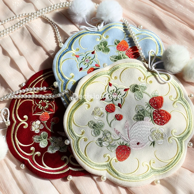 

2022 women moon cake style flower embroidered crossbody bag vintage lady ethnic handbags casual travel shoulder bag for girls