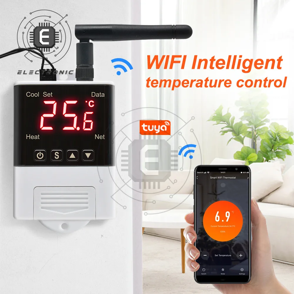 

Термостат DTC1201 с цифровым дисплеем и Wi-Fi, 110-220 В переменного тока