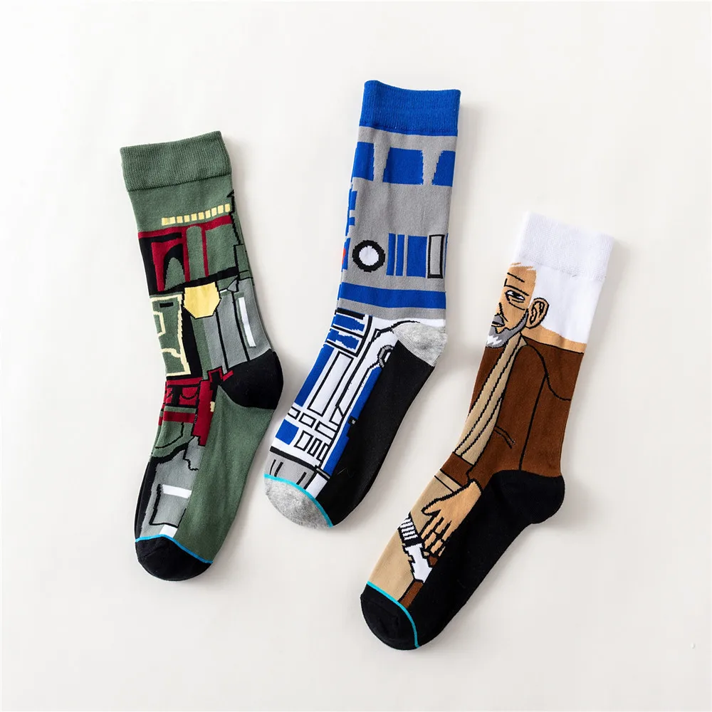 

New Simple Skateboard Casual Socks Cartoon Cute Pattern Socks for Men and Women Trend All-match Socks