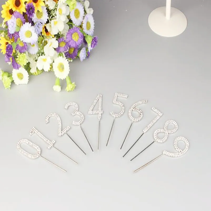 (100 шт.) хрустальные алмазные цифры для торта на день рождения оптом (10x10 шт.)|doll
