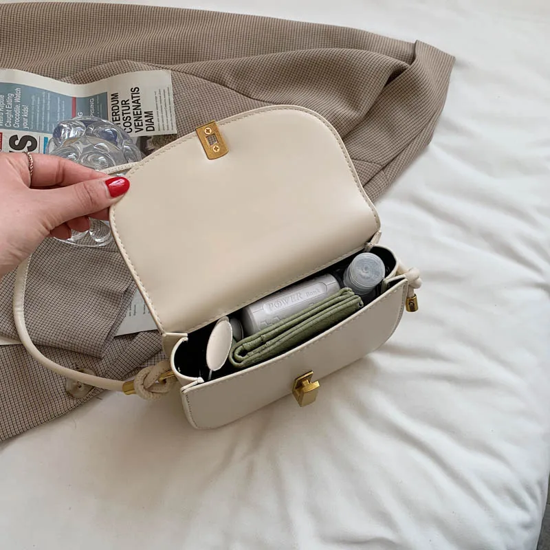 

Small Pu Leather Shoulder Bags for Women Pure Color Designer Handbags Lady Casual Flap Messenger Bag Simple Retro Crossbody Bags