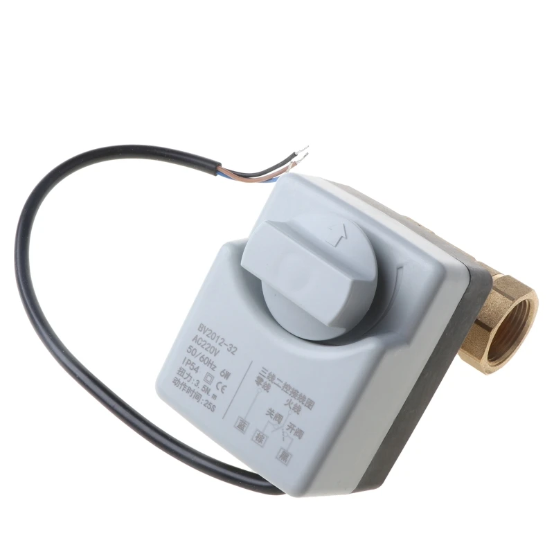 

AC220V DN15 DN20 DN25 2 Way 3 Wires Brass Motorized Ball Valve Electric Actuato With Manual Switch Dropshipping