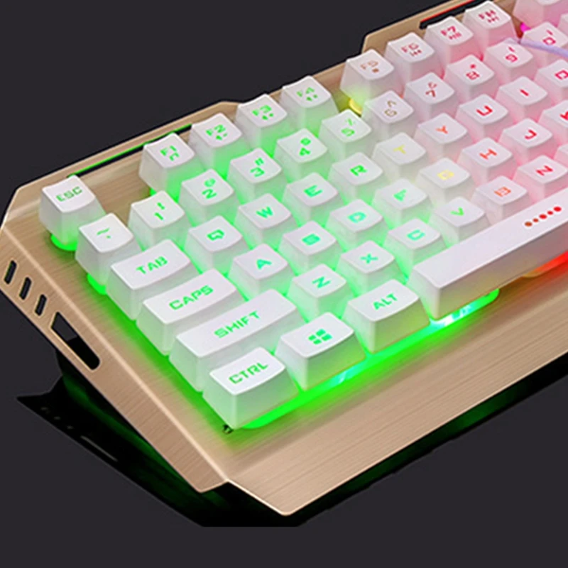 

Colorful Luminous Gaming Keyboard Mechanical Keyboard and Mouse Sets V1 104 Key USB Wired RGB LED Backlit Rainbow Backlight