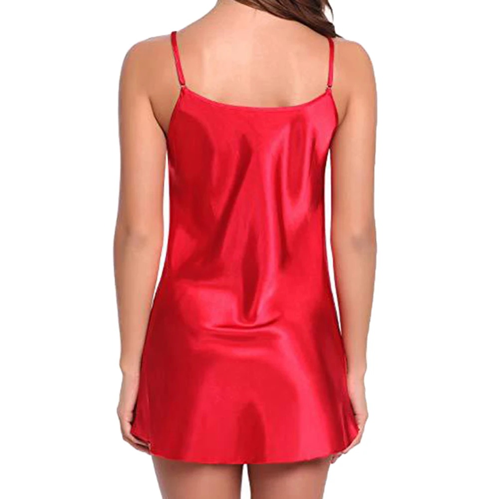 

Sexy Nightgown Women Solid Color V Neck Nightdress Plus Size Mini Slip Sleepwear Nightwear Lace Nightwear Comfortable NightDress