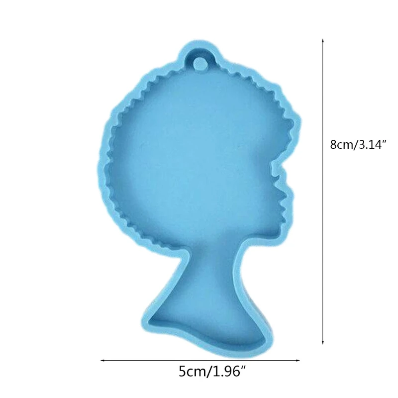 

Super Glossy Woman Head Epoxy Resin Mold Keychain Pendant Casting Silicone Mould 32CF