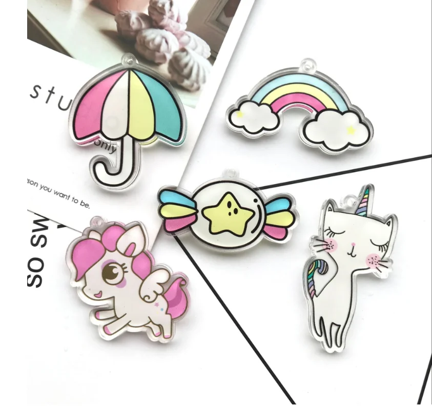 10 шт. модные резиновые акриловые радужные подвески для конфет украшения своими