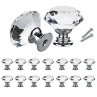 10 шт.компл. 30 мм в форме алмаза, Хрустальные стеклянные ручки для шкафа, ящика, кухонного шкафа, двери, гардеробные ручки, фурнитура