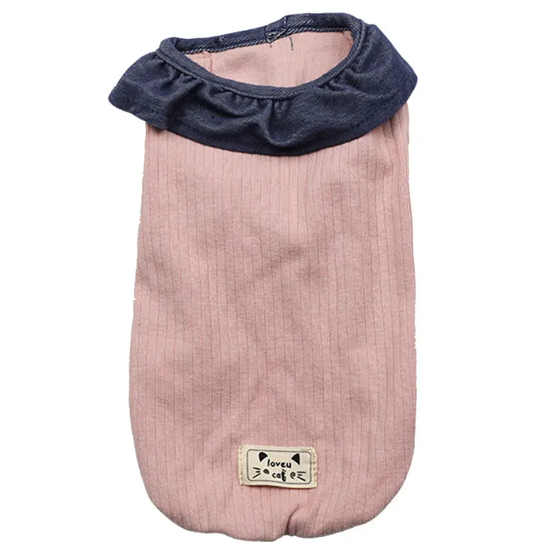 

Luxury Dog Clothes Teddy Bottoming Shirt Small Puppies Autumn and Winter Clothes Pet Accessories Denim Petals Soft Comfortable